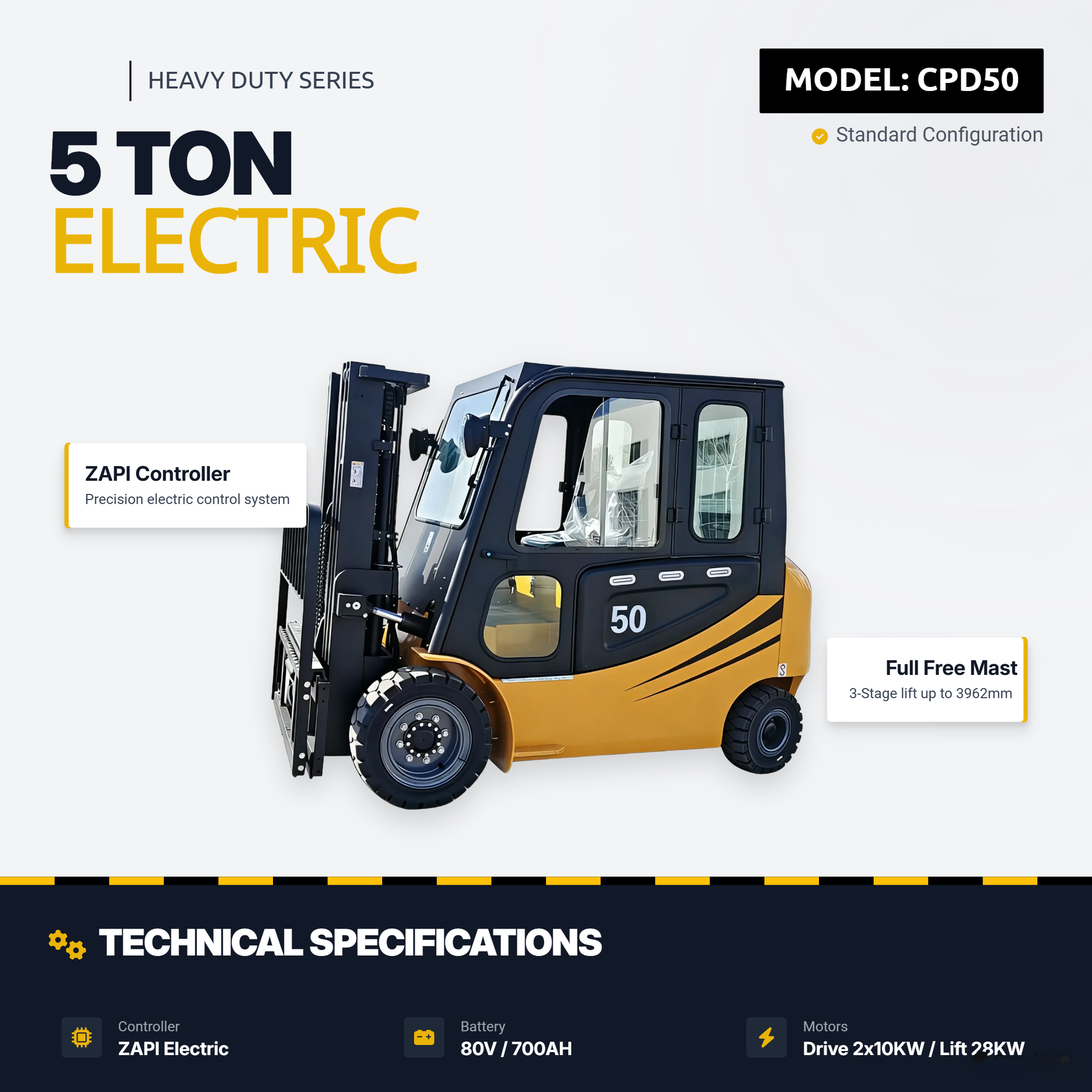 5.0T Electric Forklift Truck